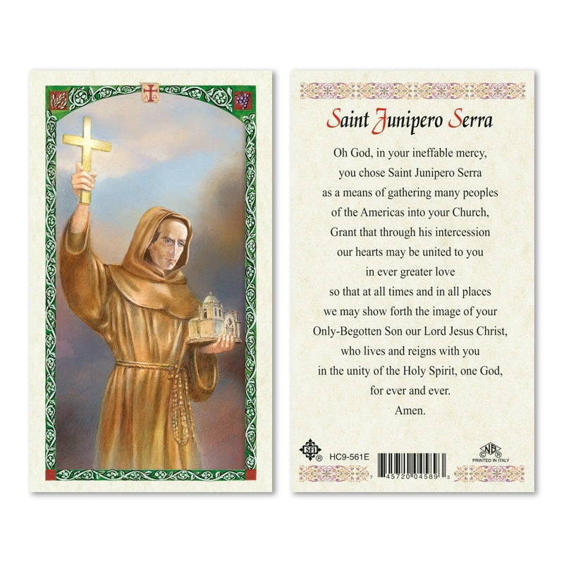St. Juniper Serra holy card