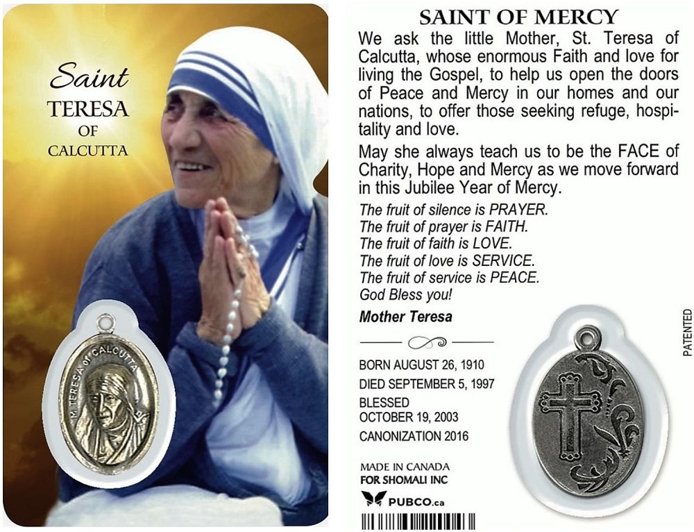 St. Teresa Calcutta Holy Card