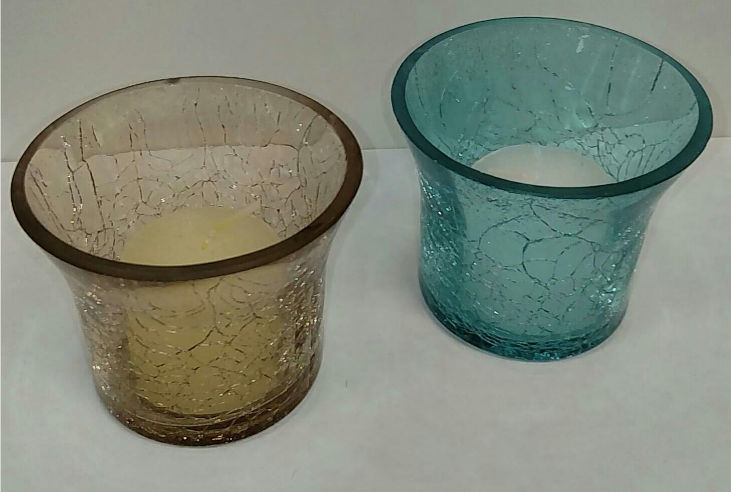 Crackled Glass Votive holder