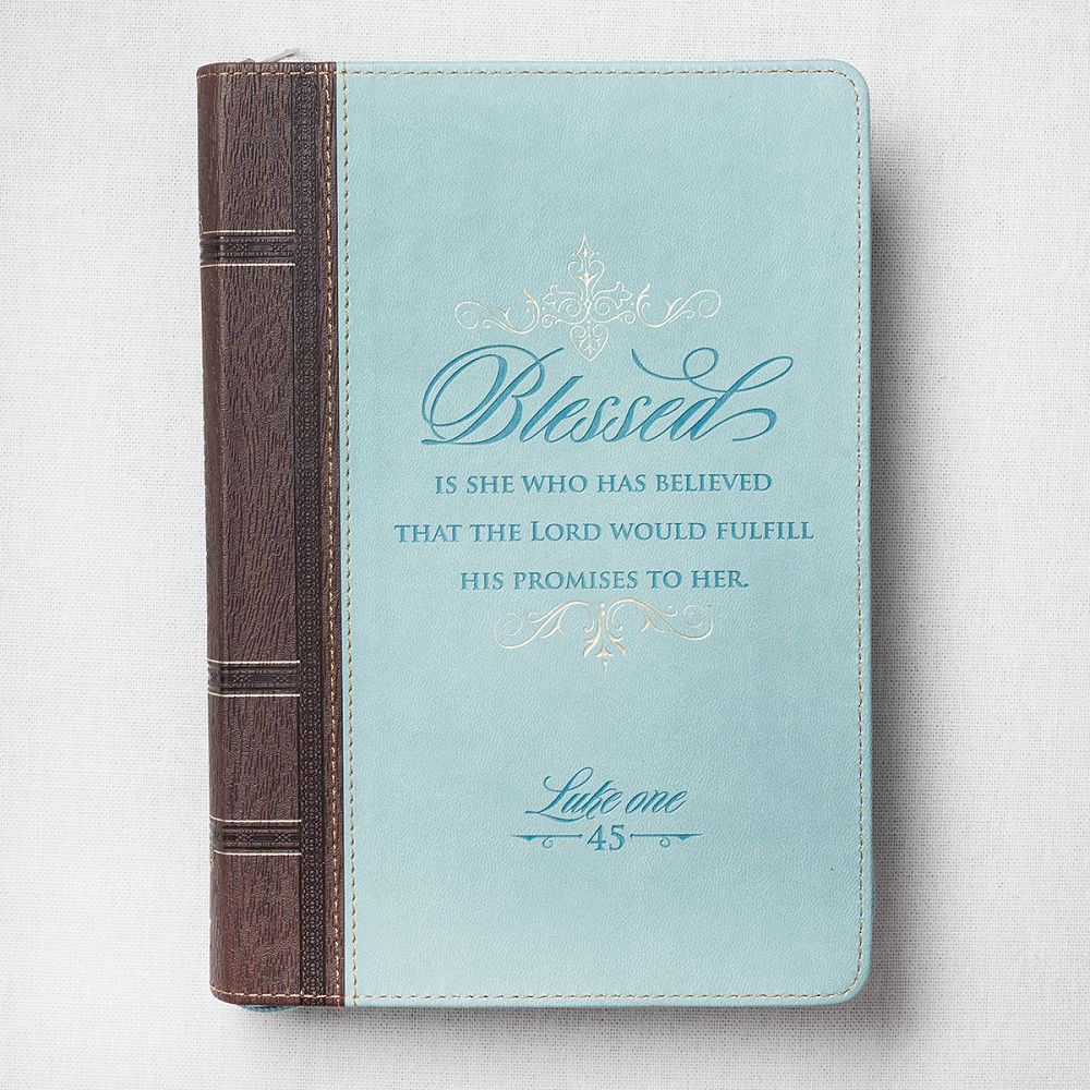 Blessed is She who has Believed: Lux Leather, zippered journal