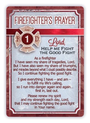 Firefighter Artmetal Prayer Card