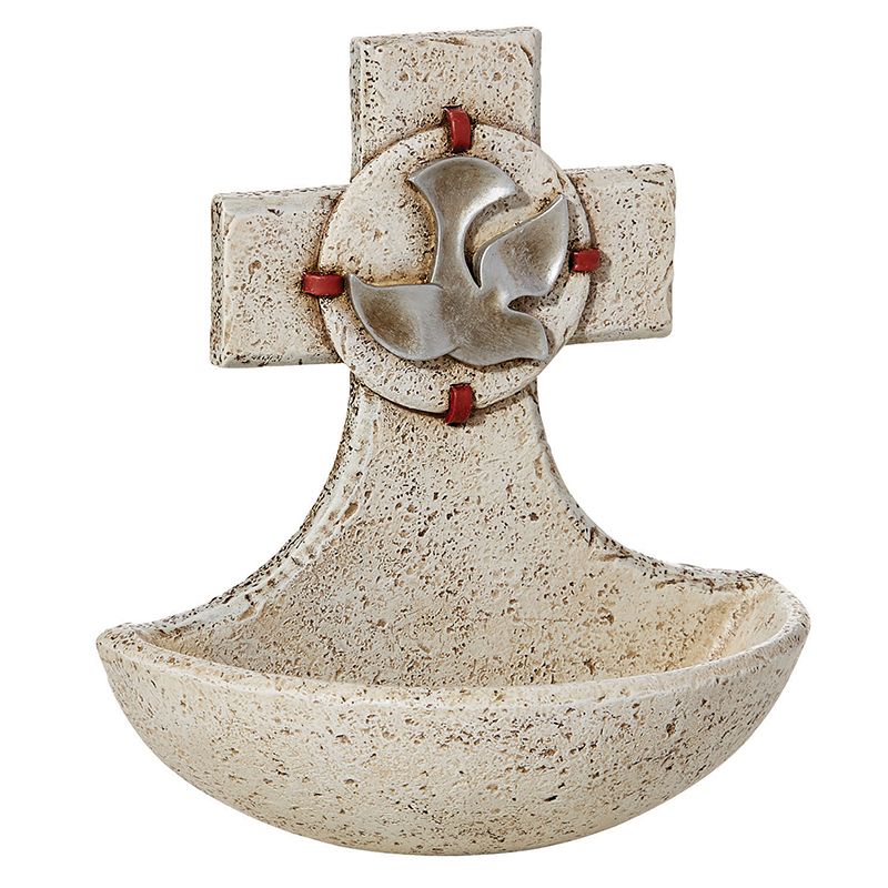 Holy Spirit Holy Water Font, 5" tall