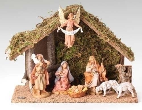 Nativity Stable Set Fontanini, 8 pcs, 5" scale