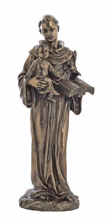 St. Anthony bronze statue, 10.5" tall