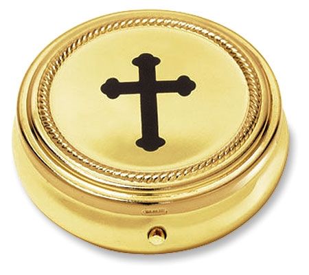 Budded Cross Pyx, 10 host capacity