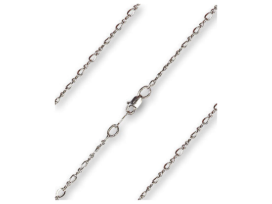 Figaro Style Chain, 20", Silver Plated