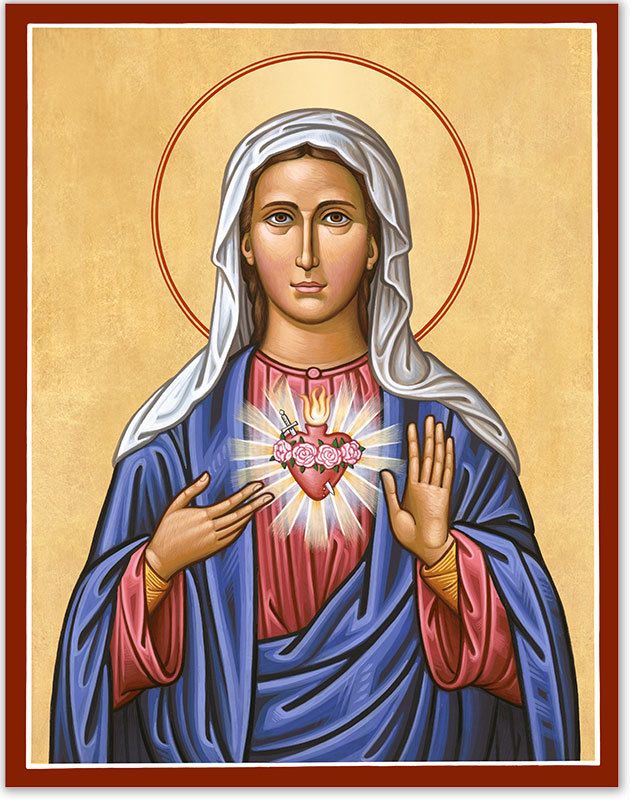 Immaculate Heart of Mary Icon wall plaque, 6" tall