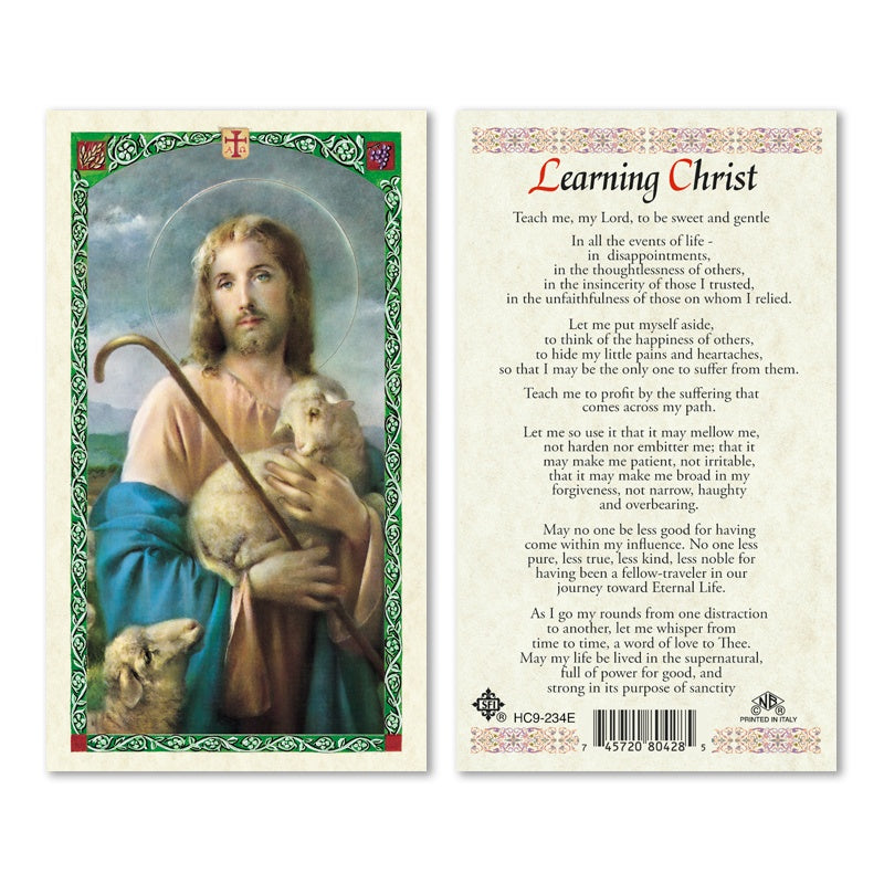 Learning Christ Prayer holy card