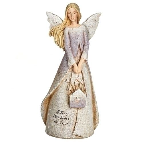 Bless this Home with Love: Angel statue, 8.5" tall