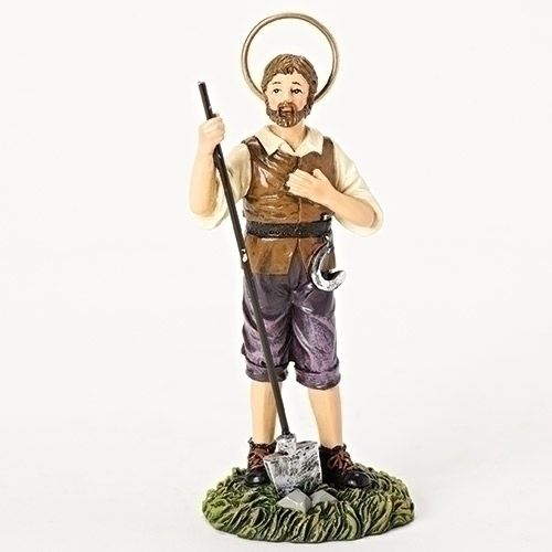 St. Isidore figurine, 4.25" tall