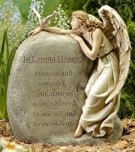 In Loving Memory Angel garden statue, 11.25" tall