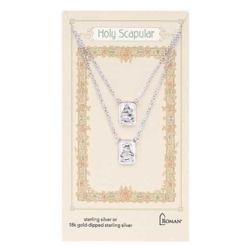 Infinity Scapular Necklace, Sterling Silver, 26" long