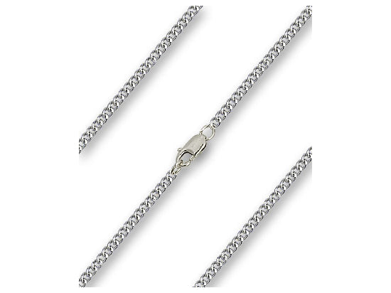 Curb Style heavy Chain, 16" length, Silver Plated