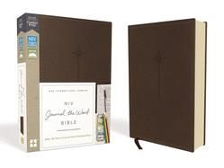 NIV, Journal the Word Bible, Imitation Leather, Brown, Red Letter Edition, Comfort Print