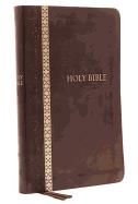 KJV, Thinline Bible, Standard Print, Imitation Leather, Brown, Indexed, Red Letter Edition, Comfort Print