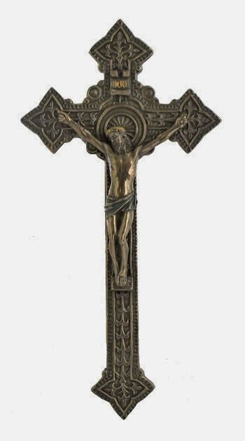 Crucifix, cold cast bronze