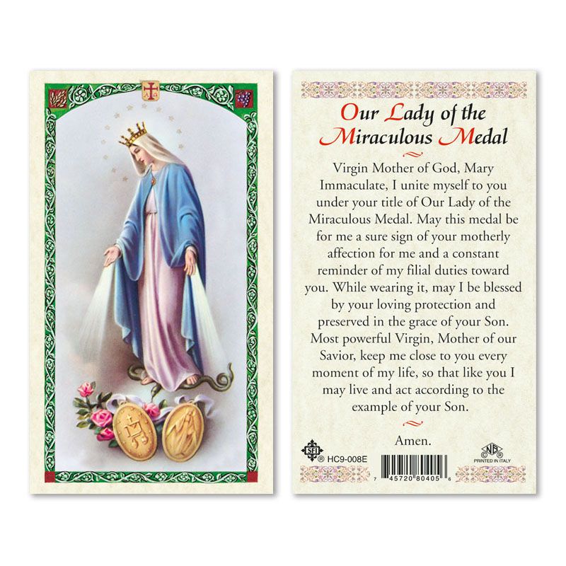 Our Lady of the Miraculous Medal holy card