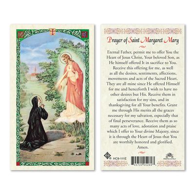 St. Margaret Alacoque holy card