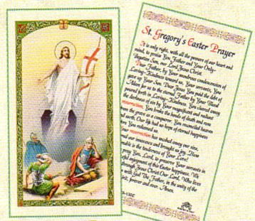 St. Gregory Easter Prayer holy card