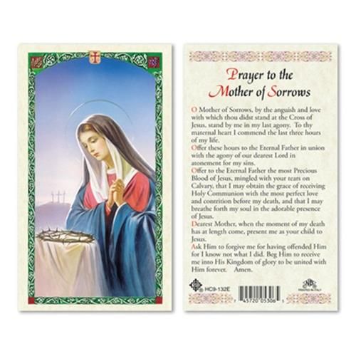 Our Lady Mother of Sorrows holy card