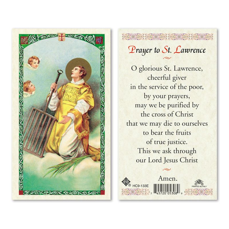 St. Lawrence holy card