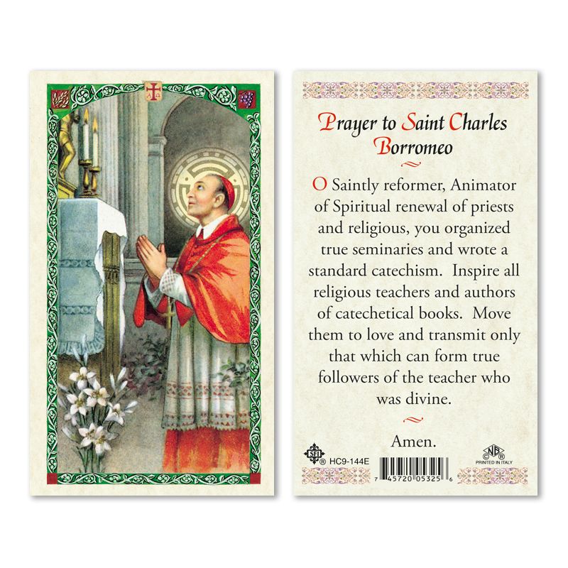 St. Charles Borromeo holy card