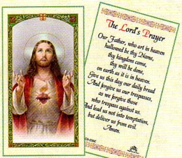 Lord's Prayer holy card