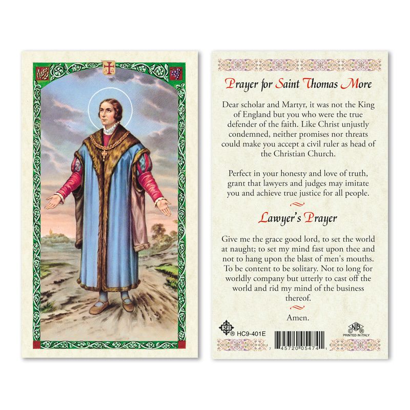St. Thomas More holy card