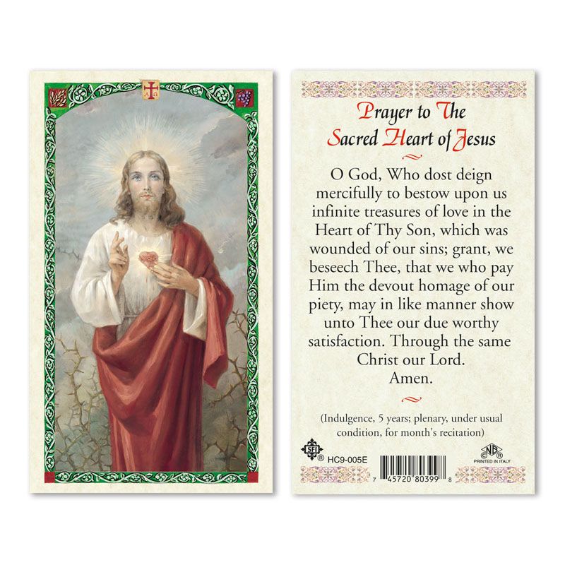 Sacred Heart of Jesus holy card