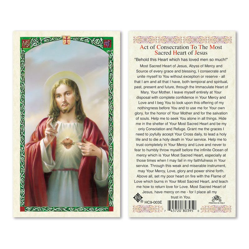 Sacred Heart of Jesus Consecration holy card