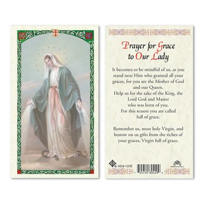 Our Lady of Grace holy card