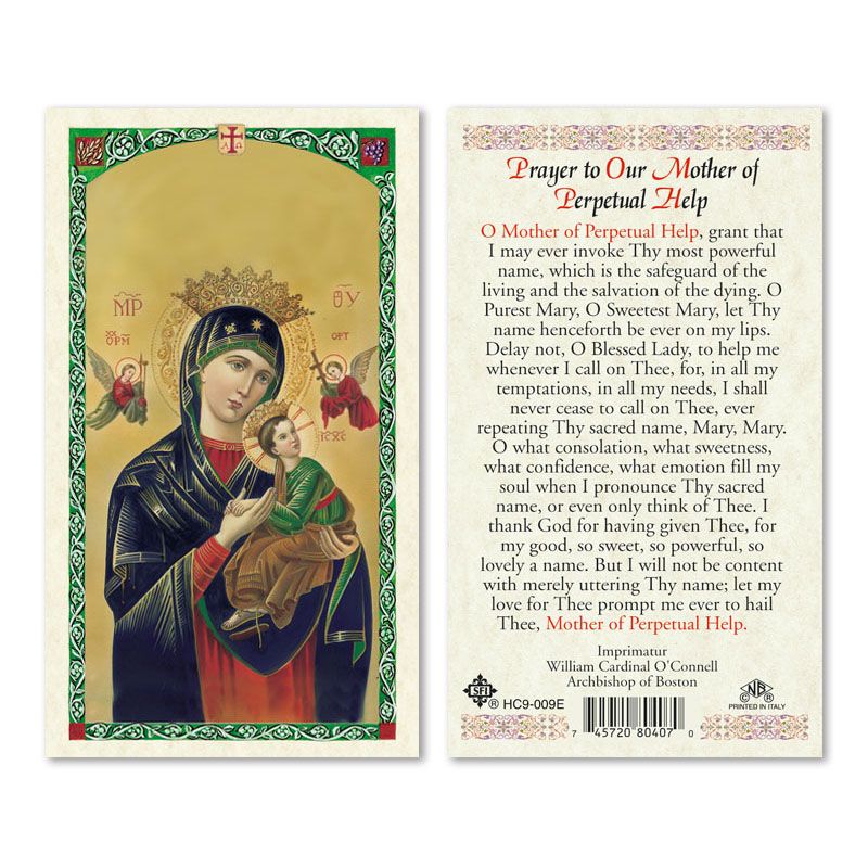 Our Lady of Perpetual Help holy card