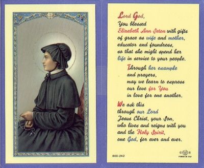 St. Elizabeth Ann Seton holy card