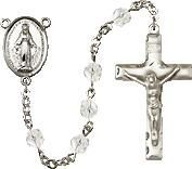 Crystal Rosary, silver plated