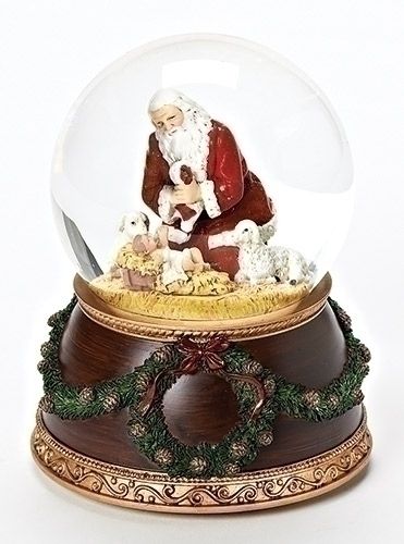 Kneeling Santa waterdome, 6" tall