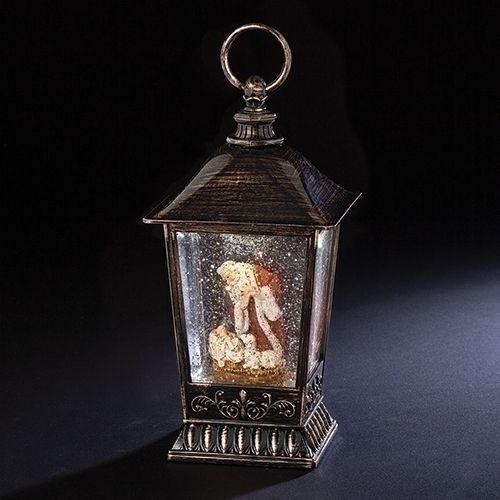 Kneeling Santa Lantern, LED, 9.7" tall