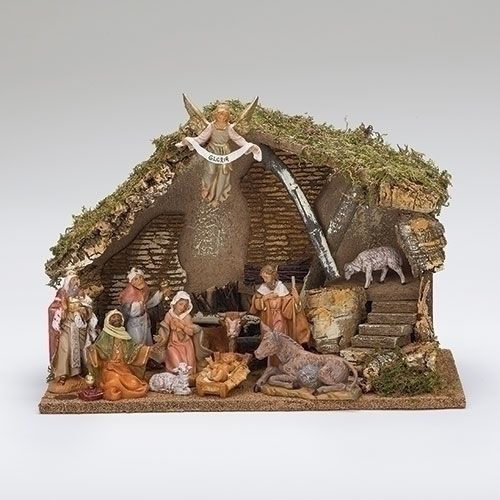Nativity Stable Set, 12 pcs, 5" scale