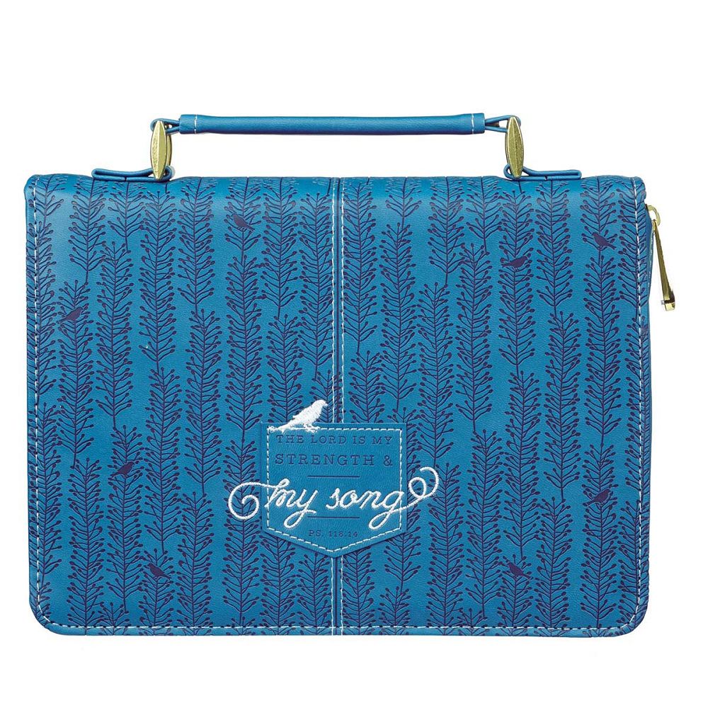 The Lord is my Strength, Blue Bible Cover: Large size