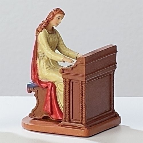 St. Cecilia figurine, 3.5" tall