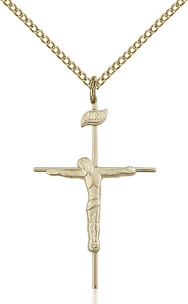 Crucifix medal 00102, Gold Filled