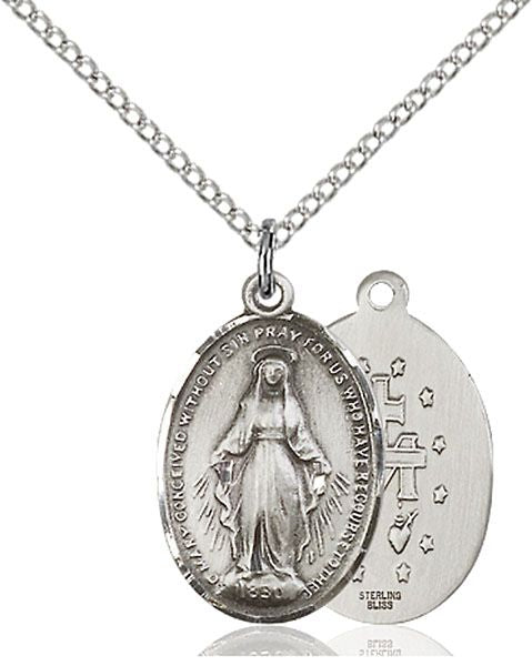 Miraculous medal 0015M1, Sterling Silver