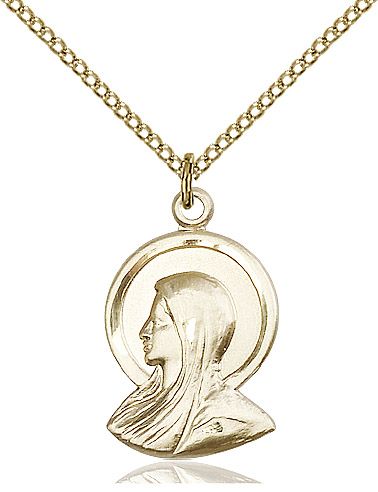 Madonna medal 00202, Gold Filled
