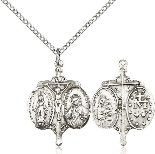 Novena medal 00211, Sterling Silver