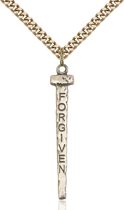 Forgiven Nail medal 00352, Gold Filled