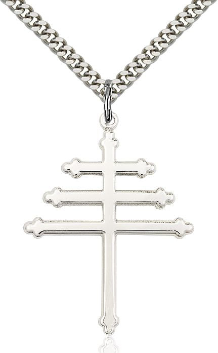 Maronite Cross medal 00641, Sterling Silver