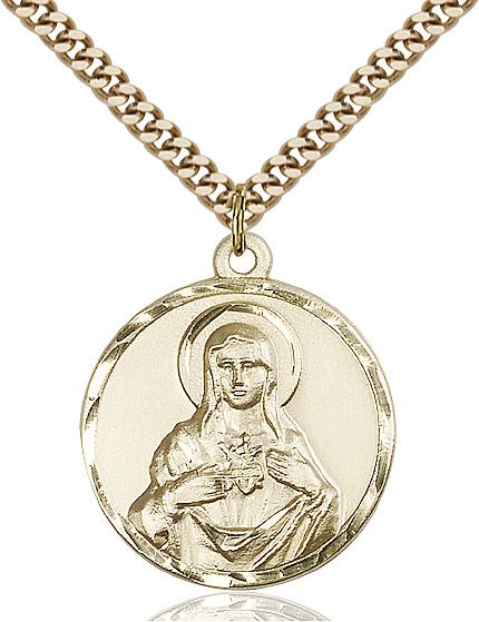 Immaculate Heart of Mary medal 00682, Gold filled,