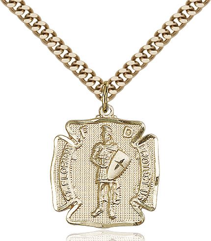 Saint Florian medal 00702, Gold Filled