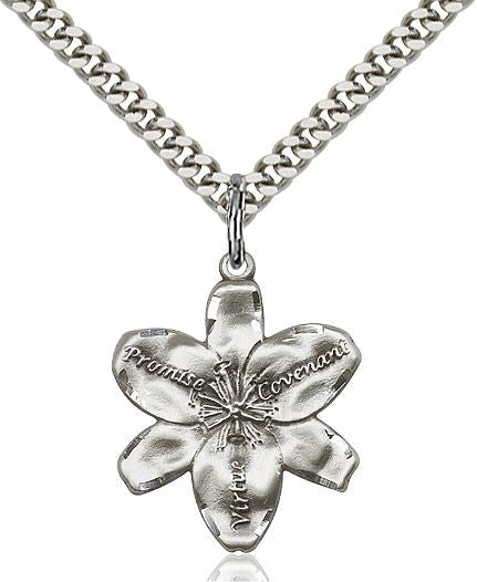 Chastity medal 00891, Sterling Silver