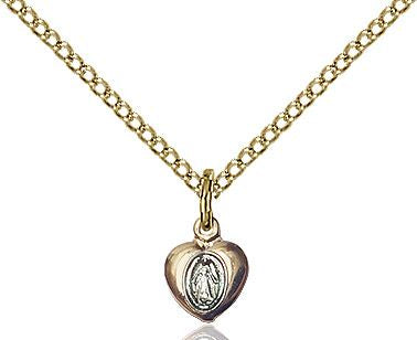 Miraculous Heart medal 0217PL2, Gold Filled