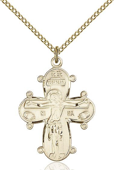 Christine Cross medal 02642, Gold Filled
